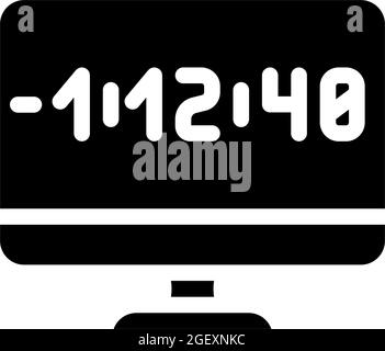 Countdown Video Konferenz Glyphen Symbol Vektor Illustration Stock Vektor