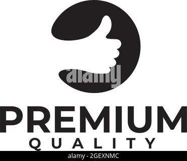 Vektorvorlage für Logo-Design mit Daumen nach oben Stock Vektor