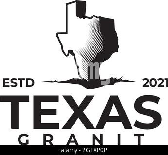 Schwarze Karte texas Granit Company Vektor Logo Design Stock Vektor