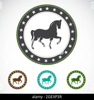 Vektor des Pferdes im Kreis. Leicht editierbare Vektorgrafik mit Ebenen. Wilde Tiere. Nutztier. Stock Vektor