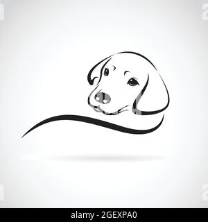 Vektorbild eines Hundes labrador auf weißem Hintergrund. Leicht editierbare Vektorgrafik mit Ebenen. Wilde Tiere. Stock Vektor
