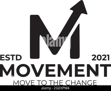 M Logo Design Vektor Vorlage nach oben verschieben Stock Vektor