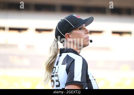 21. August 2021: Abituriderin Sarah Thomas #53 während des Spiels Pittsburgh Steelers gegen Detroit Lions im Heinz Field in Pittsburgh, PA. Jason Pohuski/CSM Stockfoto