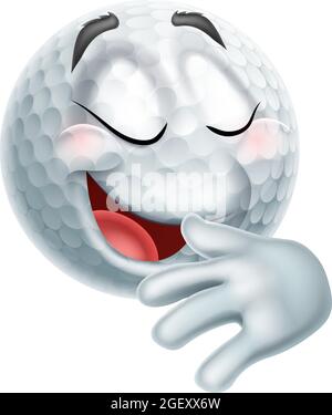 Stolz Erfreut Golf Ball Emoticon Emoji Ikone Stock Vektor