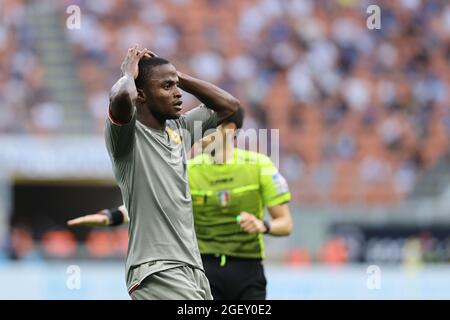 Yayah Kallon von Genua CFC reagiert während der Serie A 2021/22 Fußballspiel zwischen FC Internazionale und Genua CFC in Gi / LM Stockfoto