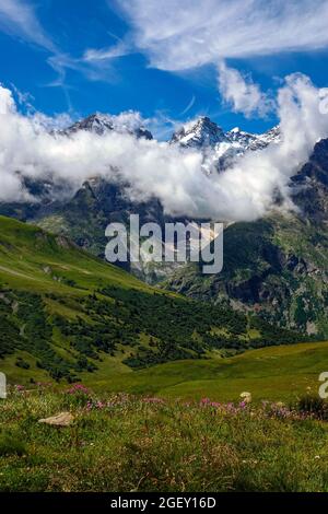 Ecrins Nationalpark, in der Nähe des Col de Lauteret, Briancon, Ecrins, Frankreich Stockfoto