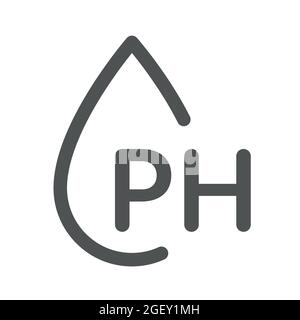 Symbol für pH-Wert. Infografik zu neutralem Gleichgewicht. Wassertropfensymbol Stock Vektor