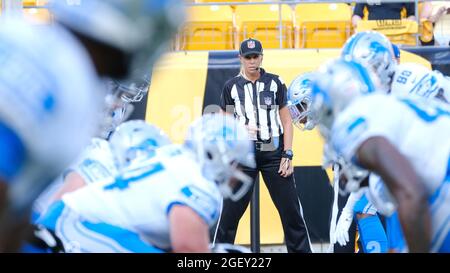 21. August 2021: Abituriderin Sarah Thomas #53 während des Spiels Pittsburgh Steelers gegen Detroit Lions im Heinz Field in Pittsburgh, PA. Jason Pohuski/CSM Stockfoto