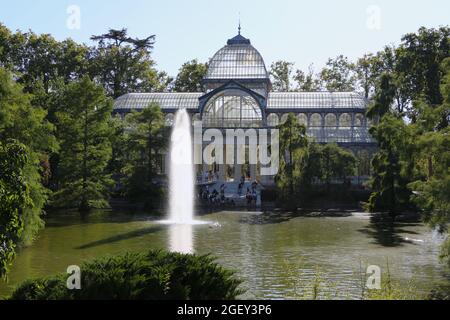 Der Glaspalast im Retiro Park Madrid Spanien Stockfoto