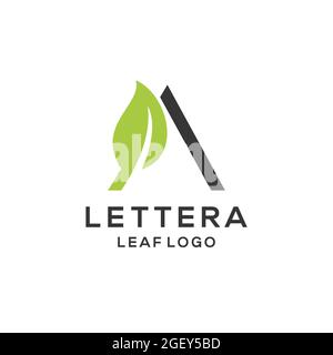 Abstraktes Blattlogo. Buchstabe EIN Logo. Ein Logo-Design. Ein mit Blatt-Logo. Business Company Gesundheit Logo Vektor-Vorlage Stock Vektor