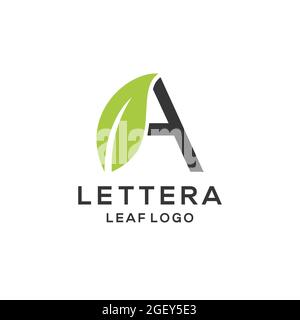 Abstraktes Blattlogo. Buchstabe EIN Logo. Ein Logo-Design. Ein mit Blatt-Logo. Business Company Gesundheit Logo Vektor-Vorlage Stock Vektor