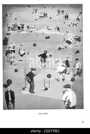 Seite von William Heath Robinson (1872-1944) Erfindungen: Fußgolf Stockfoto