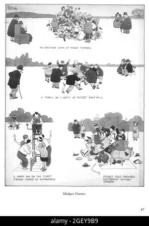 Seite von William Heath Robinson (1872-1944) Inventions: Midget Games Stockfoto