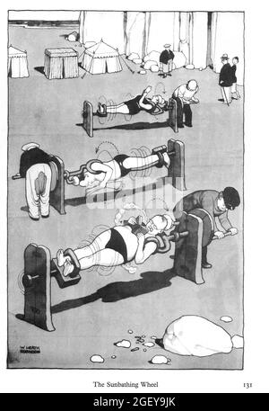 Seite von William Heath Robinson (1872-1944) Erfindungen: Das Sonnenrad Stockfoto