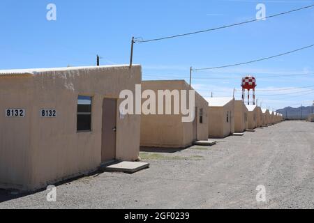 Fort Bliss, Usa. August 2021. Site photo of Dona Ana Range Complex facilities near Fort Bliss, New Mexico. Das Verteidigungsministerium stellt zur Unterstützung des Außenministeriums Transportmittel und provisorische Unterkünfte zur Verfügung, um die Operation Allies Refuge zu unterstützen. Diese Initiative geht auf das Engagement Amerikas für afghanische Bürger zurück, die den Vereinigten Staaten geholfen haben, und bietet ihnen wichtige Unterstützung an sicheren Orten außerhalb Afghanistans. Foto von Staff Sgt. Michael West/USA Armee/UPI Kredit: UPI/Alamy Live Nachrichten Stockfoto