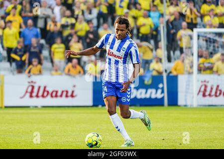 Odense, Dänemark. August 2021. Robin Ostrom (24) von ob beim 3F Superliga-Spiel zwischen Odense Boldklub und Broendby IF im Nature Energy Park in Odense. (Foto: Gonzales Photo/Alamy Live News Stockfoto