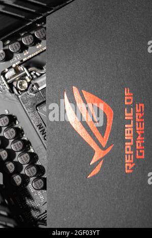 Taipei, Taiwan - 20. August 2021: ASUS ROG-Logo Stockfoto