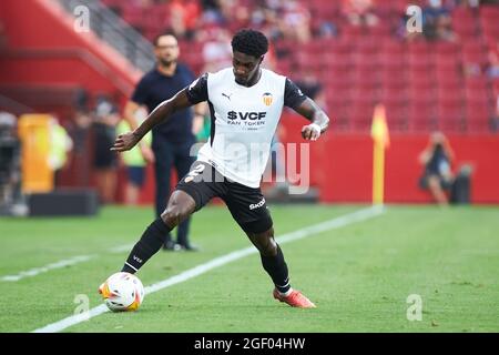 Thierry Correia aus Valencia während des spanischen Fußballspiels La Liga zwischen Granada CF und Valencia CF am 21. August 2021 im Nuevos los Carmenes Stadion in Granada, Spanien - Foto Joaquin Corchero / Spanien DPPI / DPPI Stockfoto