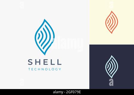 Shell-Netzwerklogo für die Markenidentität der Technologiebranche Stock Vektor