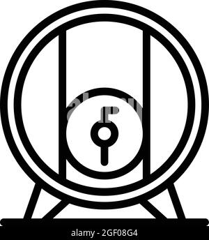 Konturvektor für Bierfass-Symbol. Holzfass. Whiskey-Wein Stock Vektor