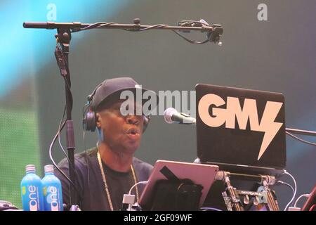 Nicht exklusiv: Grandmaster Flash, Rewind Festival South, Henley-on-Thames, Großbritannien, 21. August 2021, Foto von Richard Goldschmidt Stockfoto