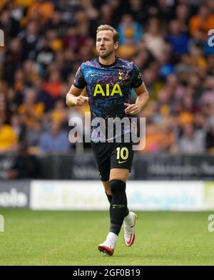 Wolverhampton, Großbritannien. August 2021. Harry Kane von Spurs beim Premier League-Spiel zwischen Wolverhampton Wanderers und Tottenham Hotspur am 22. August 2021 in Molineux, Wolverhampton, England. Foto von Andy Rowland. Quelle: Prime Media Images/Alamy Live News Stockfoto