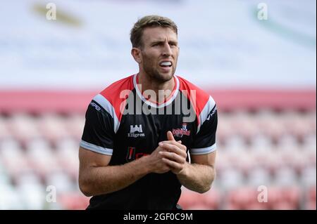 Leigh, Großbritannien. August 2021. Brendon Elliot von Leigh Centurions beim Aufwärmen in der Rugby League Betfred Super League Leigh Centurions vs Salford Red Devils im Leigh Sports Village Stadium, Leigh, Großbritannien Credit: Dean Williams/Alamy Live News Stockfoto