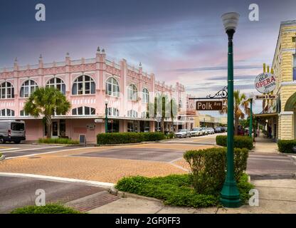 Oaks Street im alten historischen Viertel von Arcadia Florida USA Stockfoto