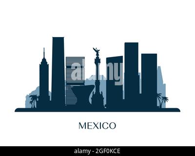 Skyline von Mexiko, monochrome Silhouette. Vektorgrafik. Stock Vektor