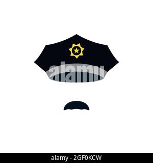 Polizist mit Mütze. Vektor-Personen-Avatar. Stock Vektor