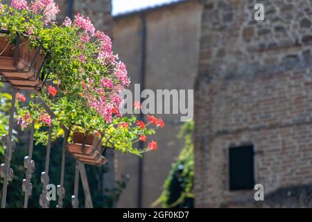 Monticchiello - Mittelalterliches Dorf In Der Nähe Von Pienza . Toskana. Italien Stockfoto