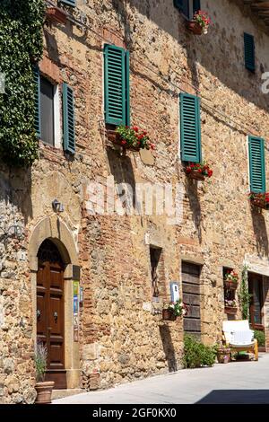 Monticchiello - Mittelalterliches Dorf In Der Nähe Von Pienza . Toskana. Italien Stockfoto