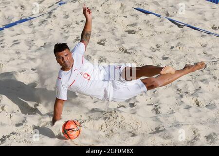 Moskau, Russland. 22. August 2021; Luzhniki Stadium, Moskau, Russland: FIFA World Cup Beach Football Turnier; Dejan Stankovic aus der Schweiz, während des Spiels zwischen Weißrussland und der Schweiz, für die 2. Runde der Gruppe C Credit: Action Plus Sports Images/Alamy Live News Stockfoto