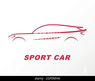 Silhouette eines Sportwagens auf Papier geschnitzt. Vektorgrafik. Stock Vektor