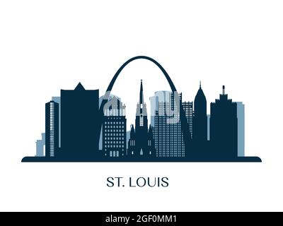 Skyline von St. Louis, monochrome Silhouette. Vektorgrafik. Stock Vektor
