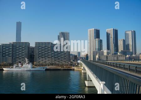 Toyosu Bridge Tokyo Japan Walking Way Stock Foto Stock Bilder Stock-Bilder Stockfoto