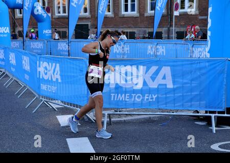 Kopenhagen, Dänemark., 22. August 2021, Interntional Athleten nehmen mit Iraonman Copenhagen Veranstaltung in der dänischen Hauptstadt. (Foto..Francis Joseph Stockfoto