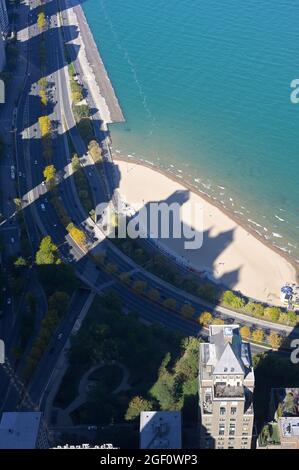 Die Aussichtsplattform von 360 Chicago bietet eine fantastische Aussicht, Chicago IL Stockfoto