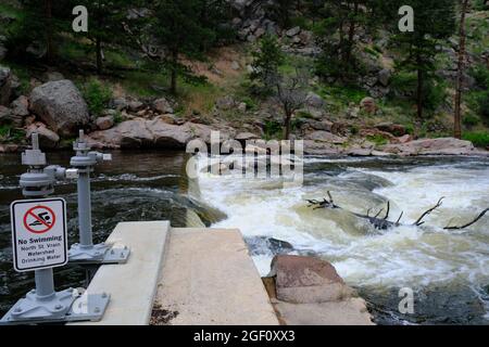 Button Rock Preserve River Dam Stockfoto