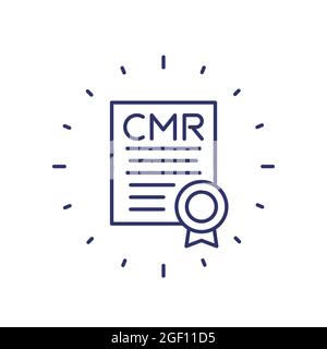 Zeilensymbol des CMR-Transportdokuments auf Weiß Stock Vektor