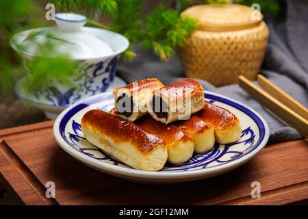 Rote Bohnenpaste Kastanie knackig leckeren Nachmittagstee Stockfoto