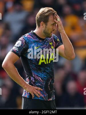 Wolverhampton, Großbritannien. August 2021. Harry Kane von Spurs beim Premier League-Spiel zwischen Wolverhampton Wanderers und Tottenham Hotspur am 22. August 2021 in Molineux, Wolverhampton, England. Foto von Andy Rowland. Quelle: Prime Media Images/Alamy Live News Stockfoto