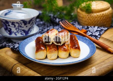 Rote Bohnenpaste Kastanie knackig leckeren Nachmittagstee Stockfoto