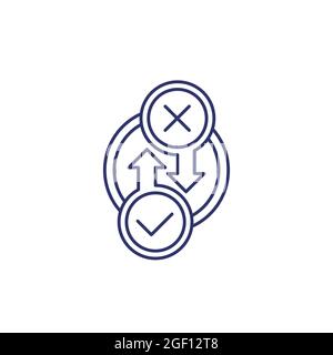 Prozessliniensymbol mit einem Kreuz und einem Kreuz Stock Vektor