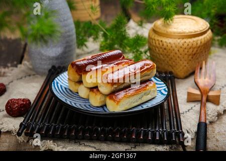 Rote Bohnenpaste Kastanie knackig leckeren Nachmittagstee Stockfoto