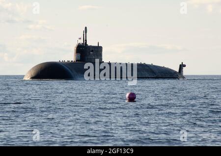 August 2021 - Weißes Meer. Das Atom-U-Boot „Belgorod“. Das längste U-Boot der Welt. Russland, Region Archangelsk Stockfoto