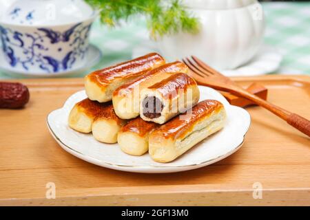 Rote Bohnenpaste Kastanie knackig leckeren Nachmittagstee Stockfoto