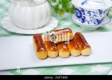 Rote Bohnenpaste Kastanie knackig leckeren Nachmittagstee Stockfoto