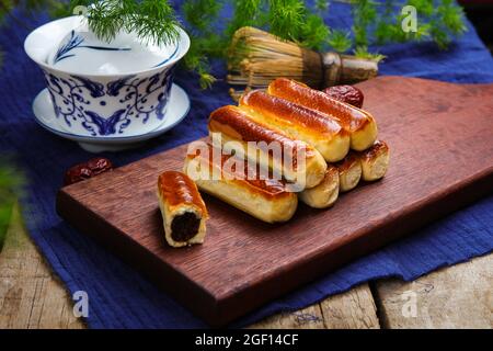 Rote Bohnenpaste Kastanie knackig leckeren Nachmittagstee Stockfoto