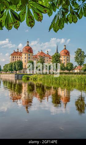 Schloss Moritzburg, ein Barockschloss in Moritzburg, bei Dresden, Sachsen, Deutschland Stockfoto